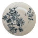 Flat plate, ironstone, Sarreguemines, blue flower - antique earthenware.