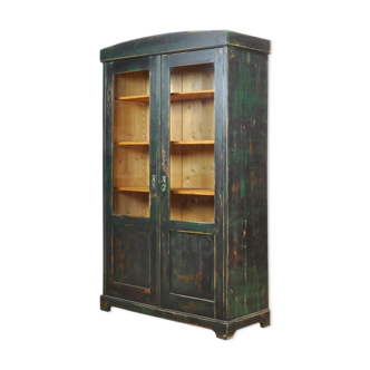 Vintage pine glass library, 1940's
