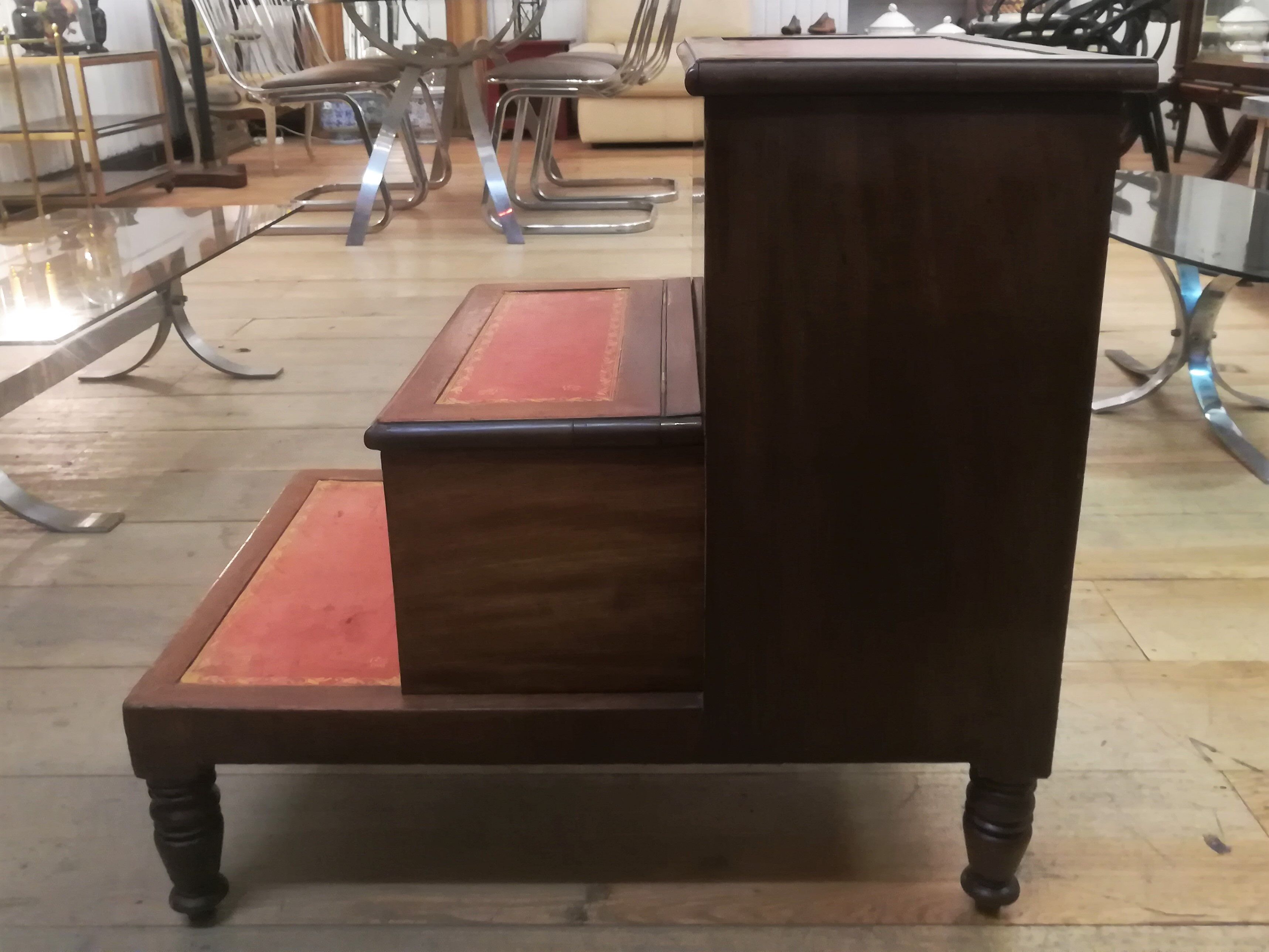 Mahogany library stepladder