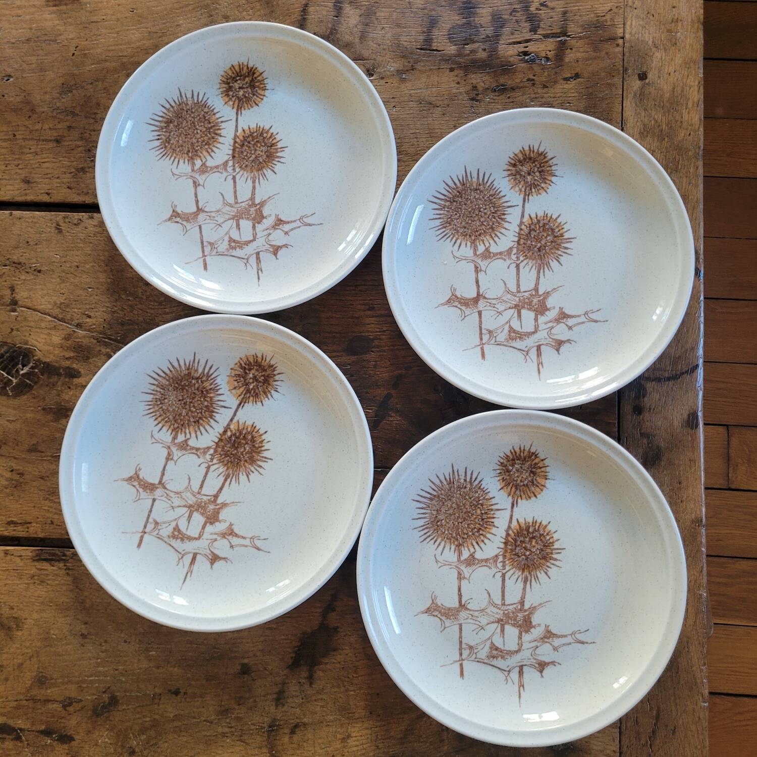 Stoneware Plates – Thistle Decor – Circa 1970