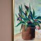 Original Swedish Oil On Canvas – “Vase With Plant” – Vintage & Framed – 34 × 45 Cm