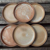 6 assiettes plates en grès