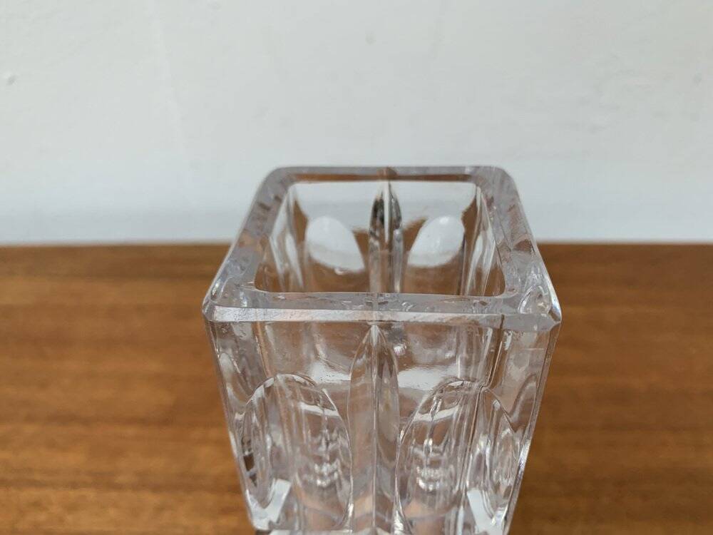 Vintage German Lead Crystal Block Vase, 1970s
