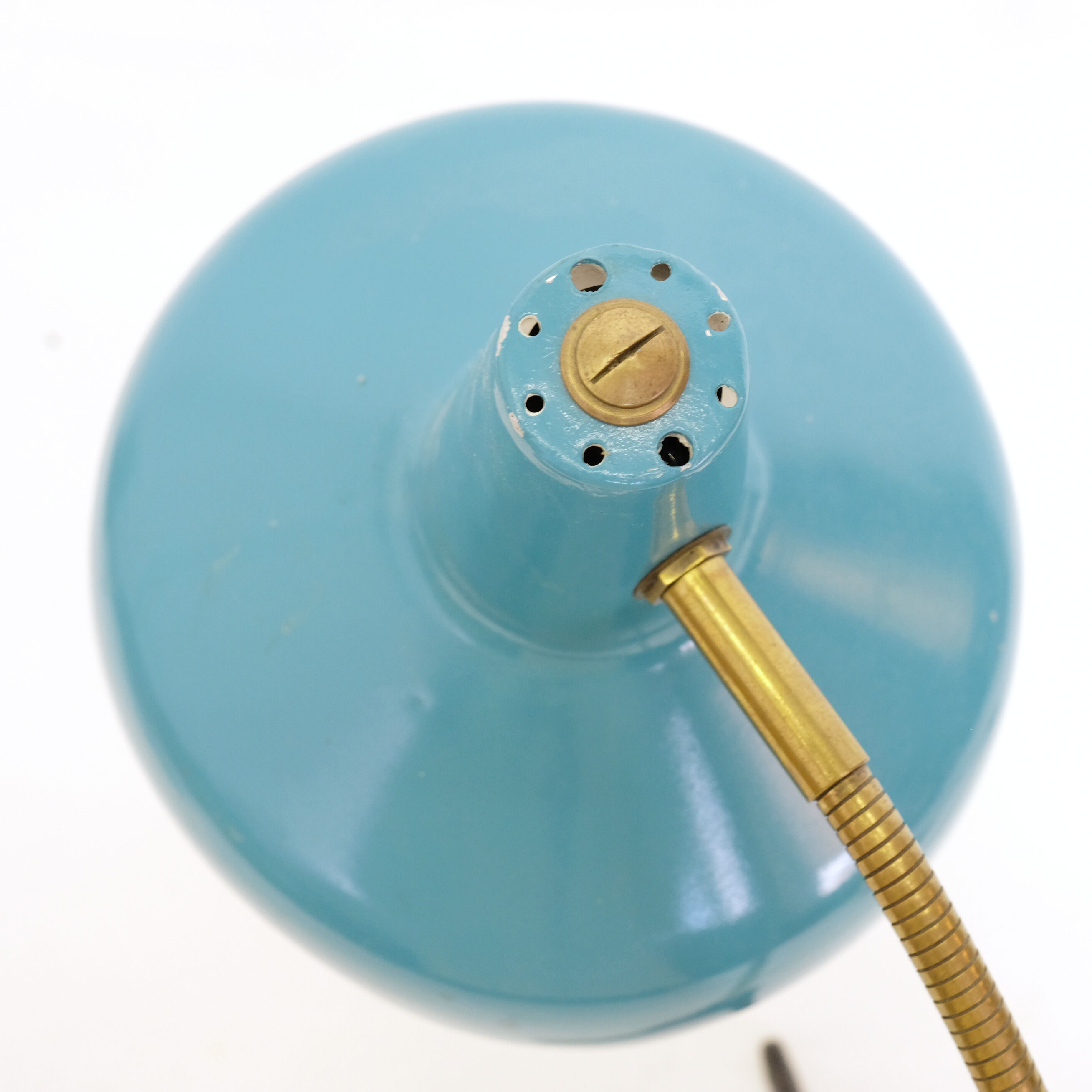 Turquoise modernist lamp from the 50