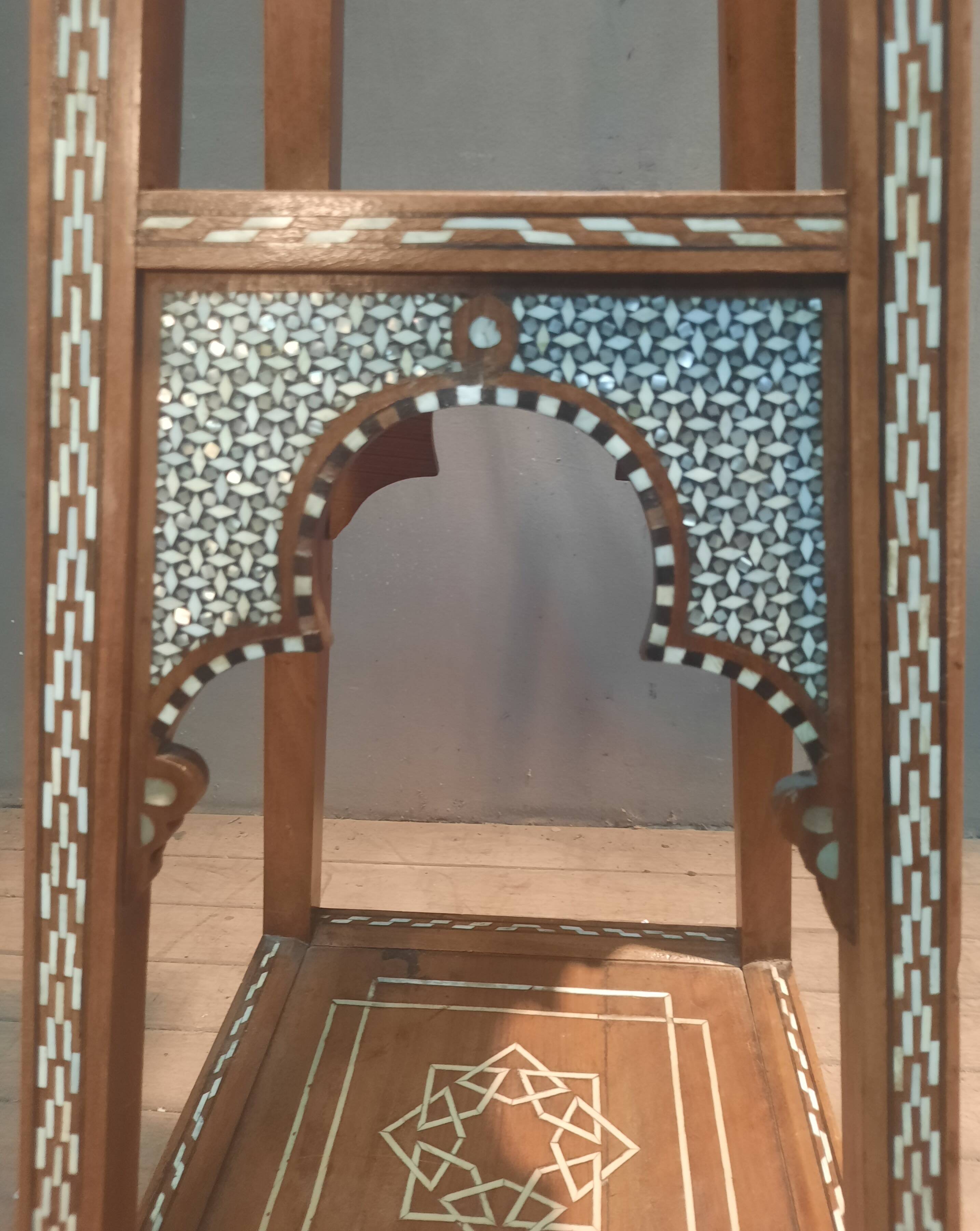 Eastern wooden and mother-of-pearl seat