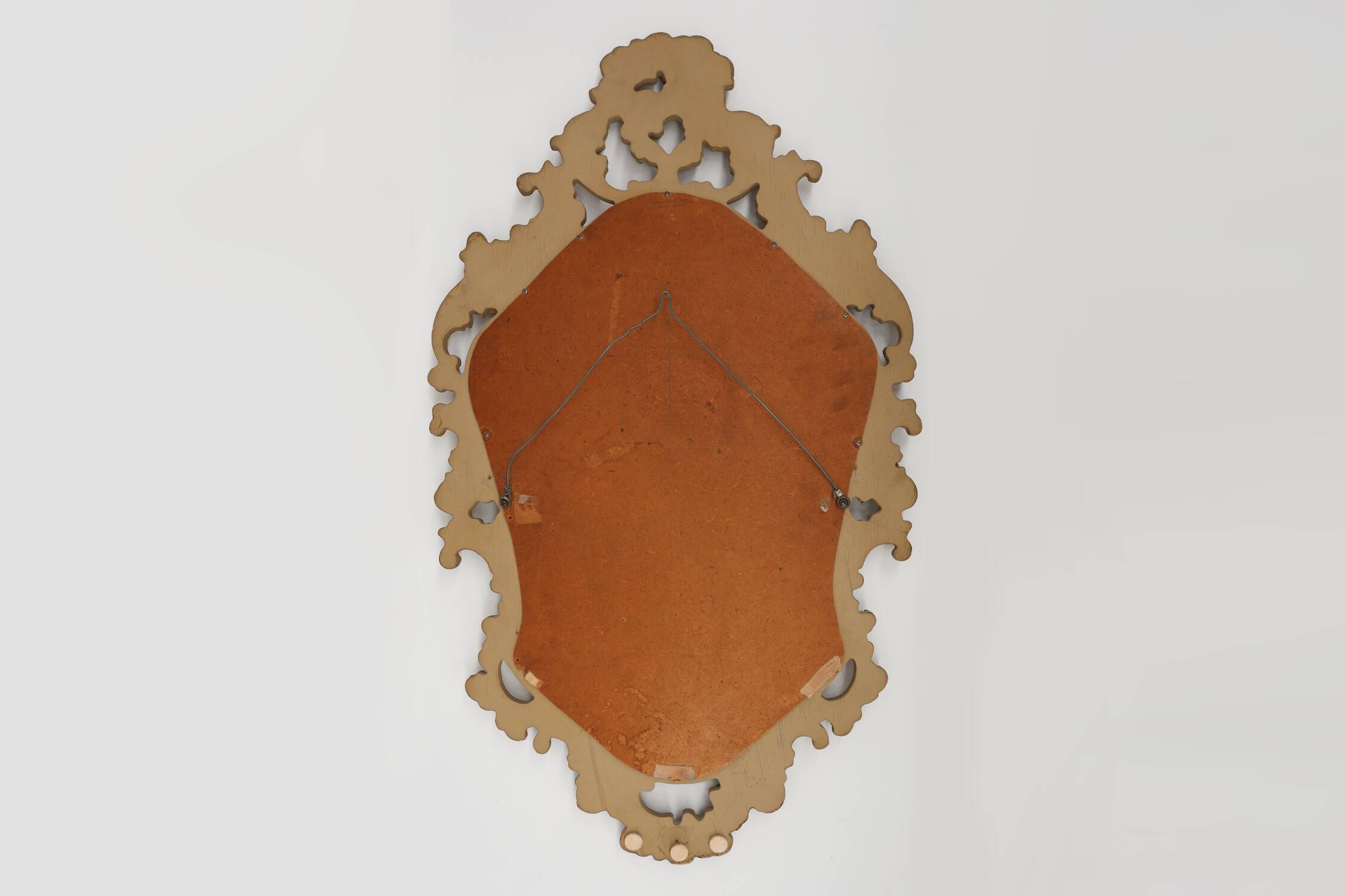 Belgian Baroque Gold Framed Oval Mirror, 1950s