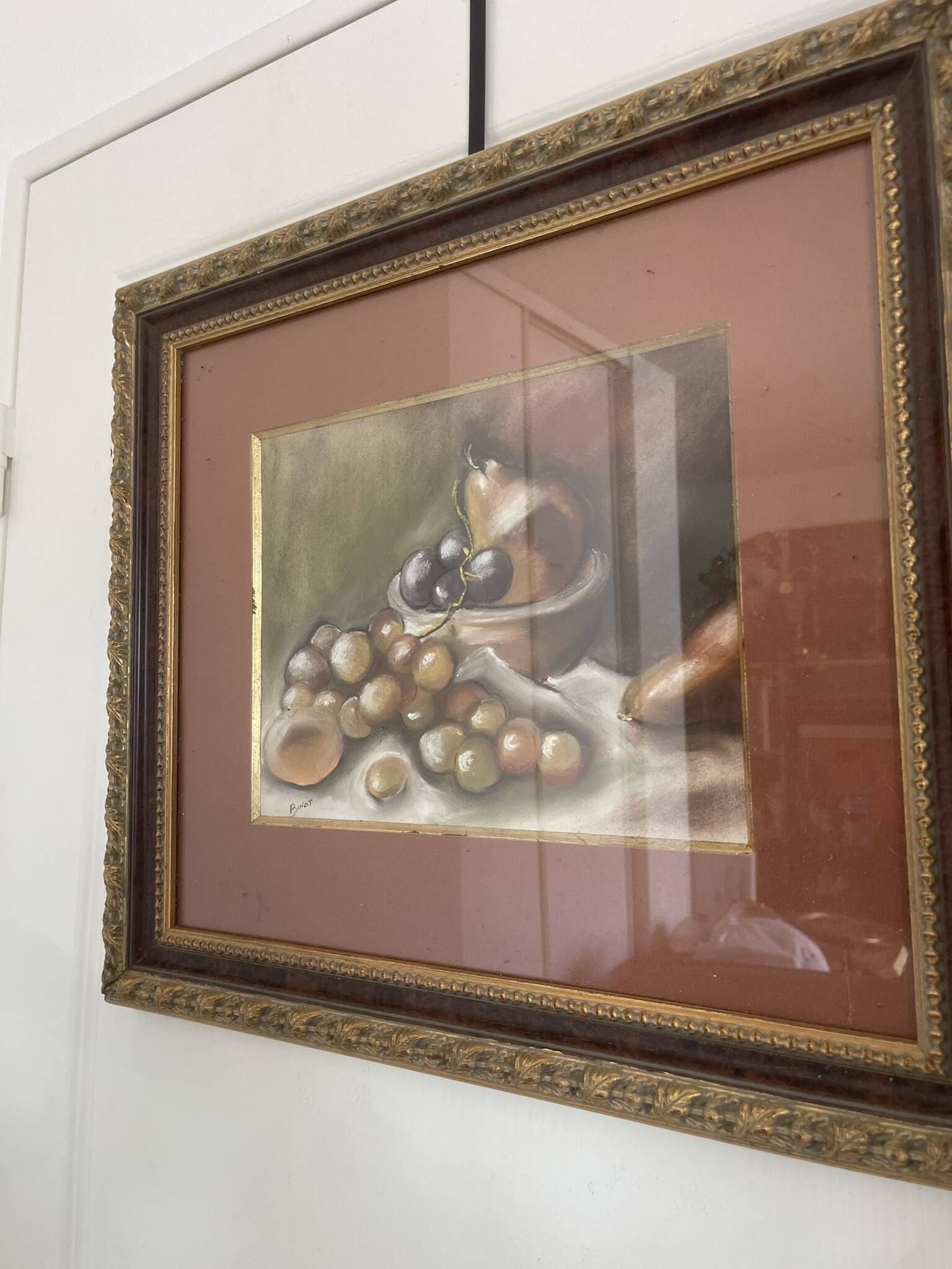 Old painting Still Life Fruits Framed Gold 52x46cm