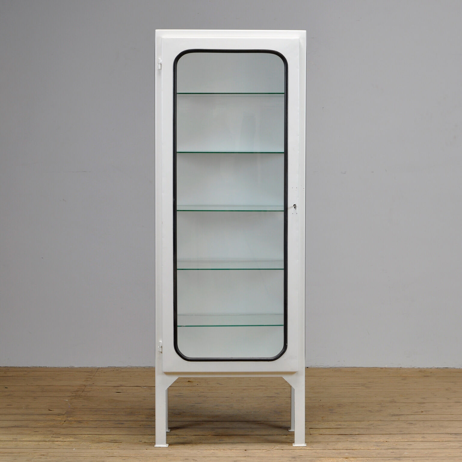 Vintage Medical Cabinet With Five Glass Shelves, 1970s