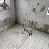 60s glass coffee table