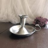 Pewter hand candle holder