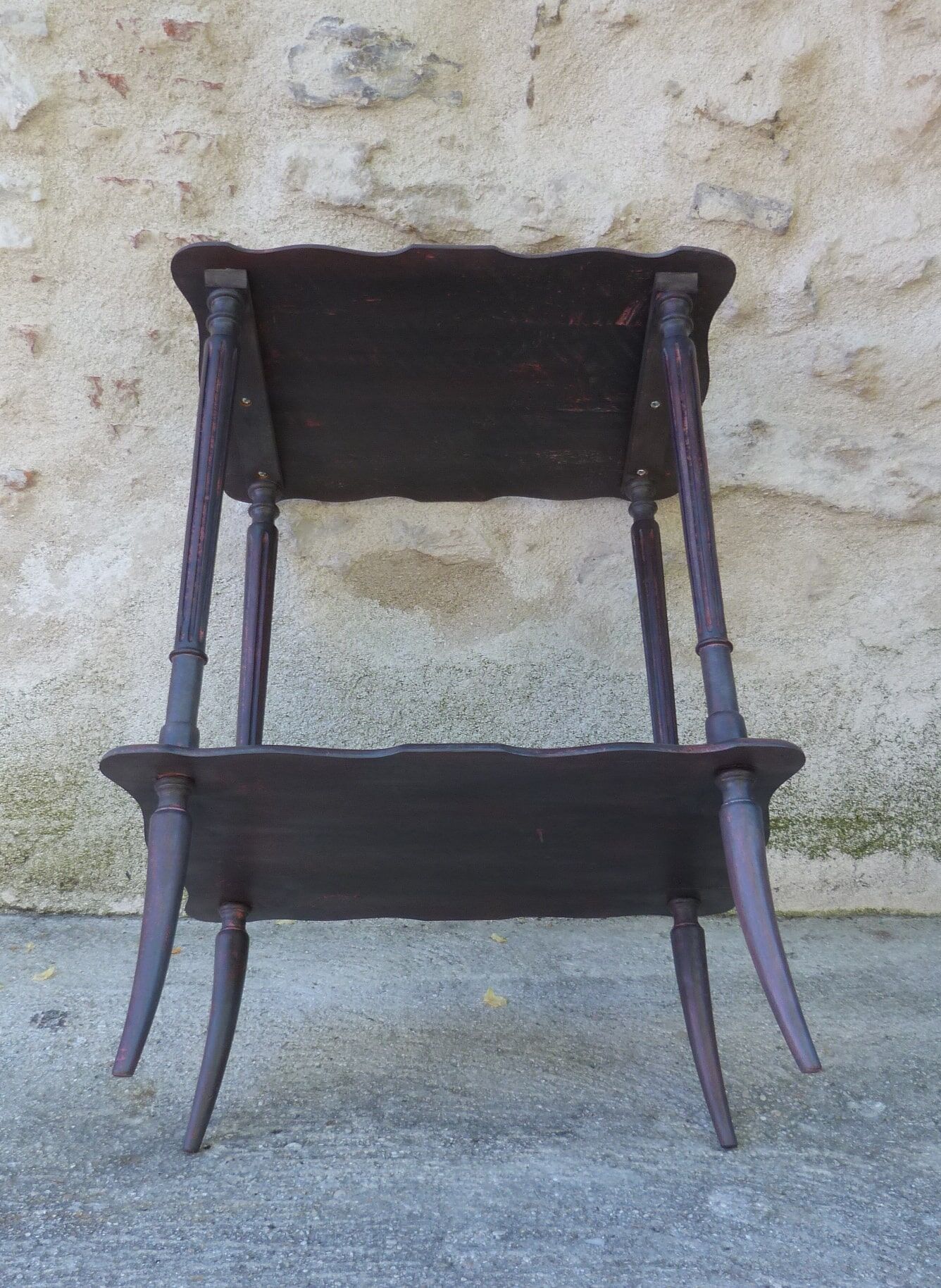 Patinated pedestal table