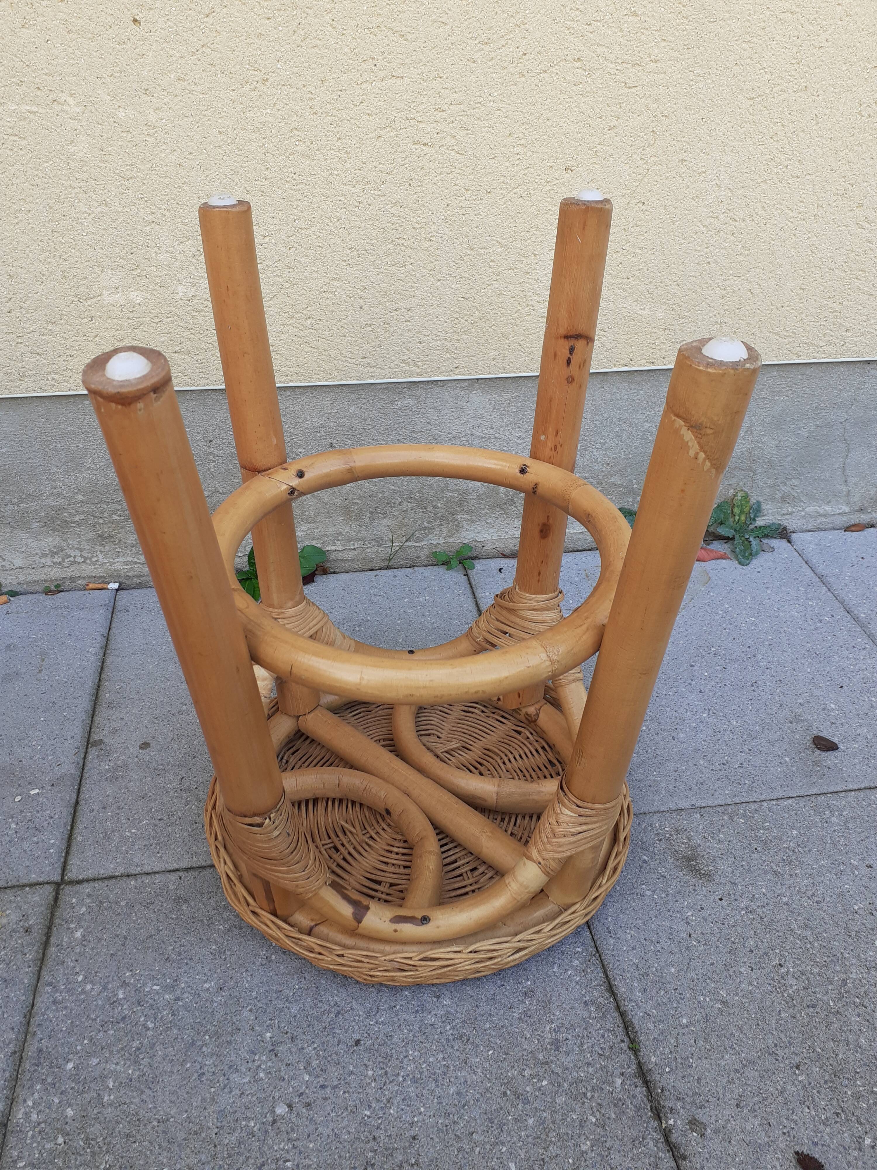 Rattan and wicker stool