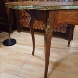 Table, drop-leaf desk "fully marquetry, Louis XV style, Period