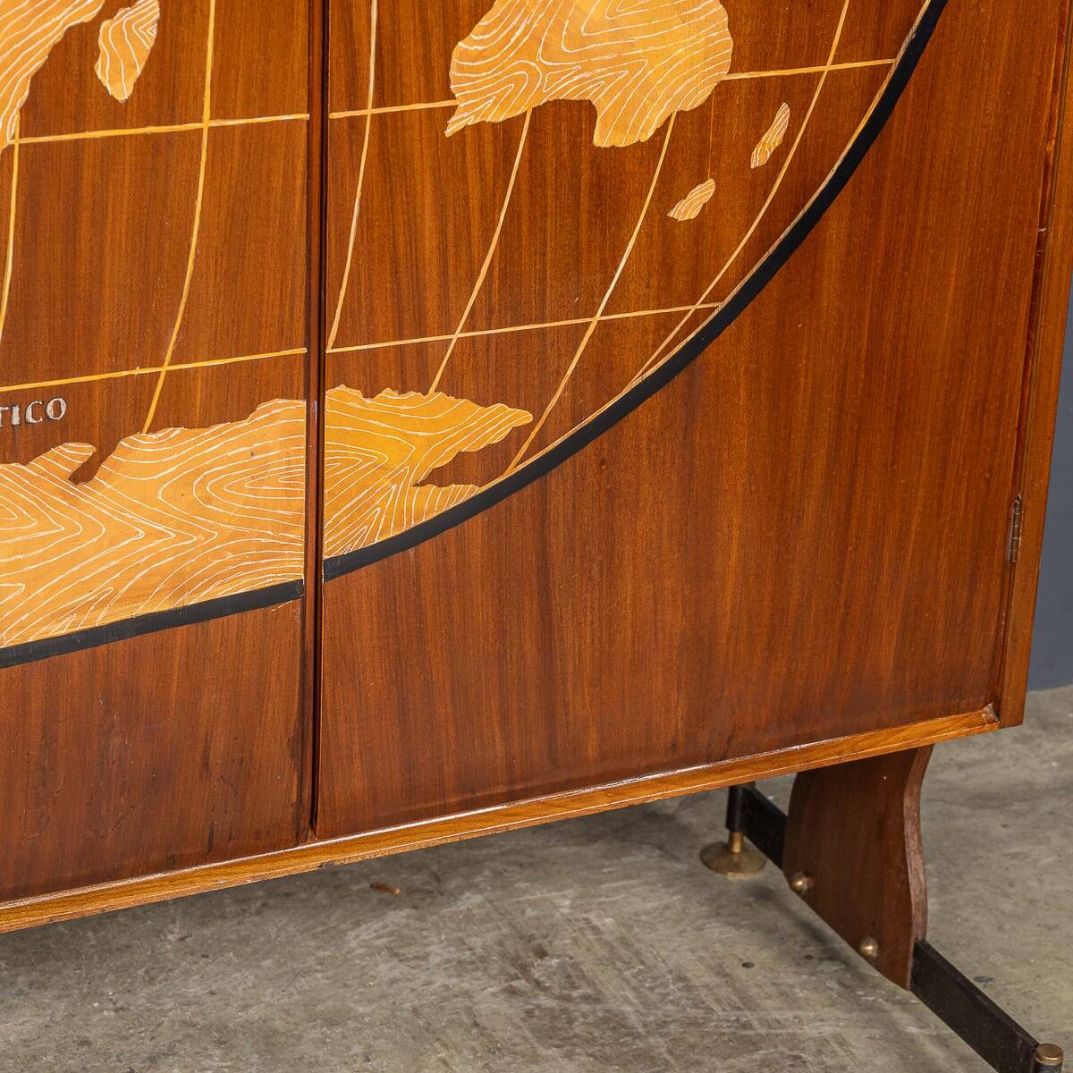 20thc italian stylised "map of the world" cabinet c.1950