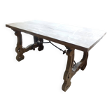20th century solid wood farmhouse table