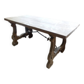 20th century solid wood farmhouse table