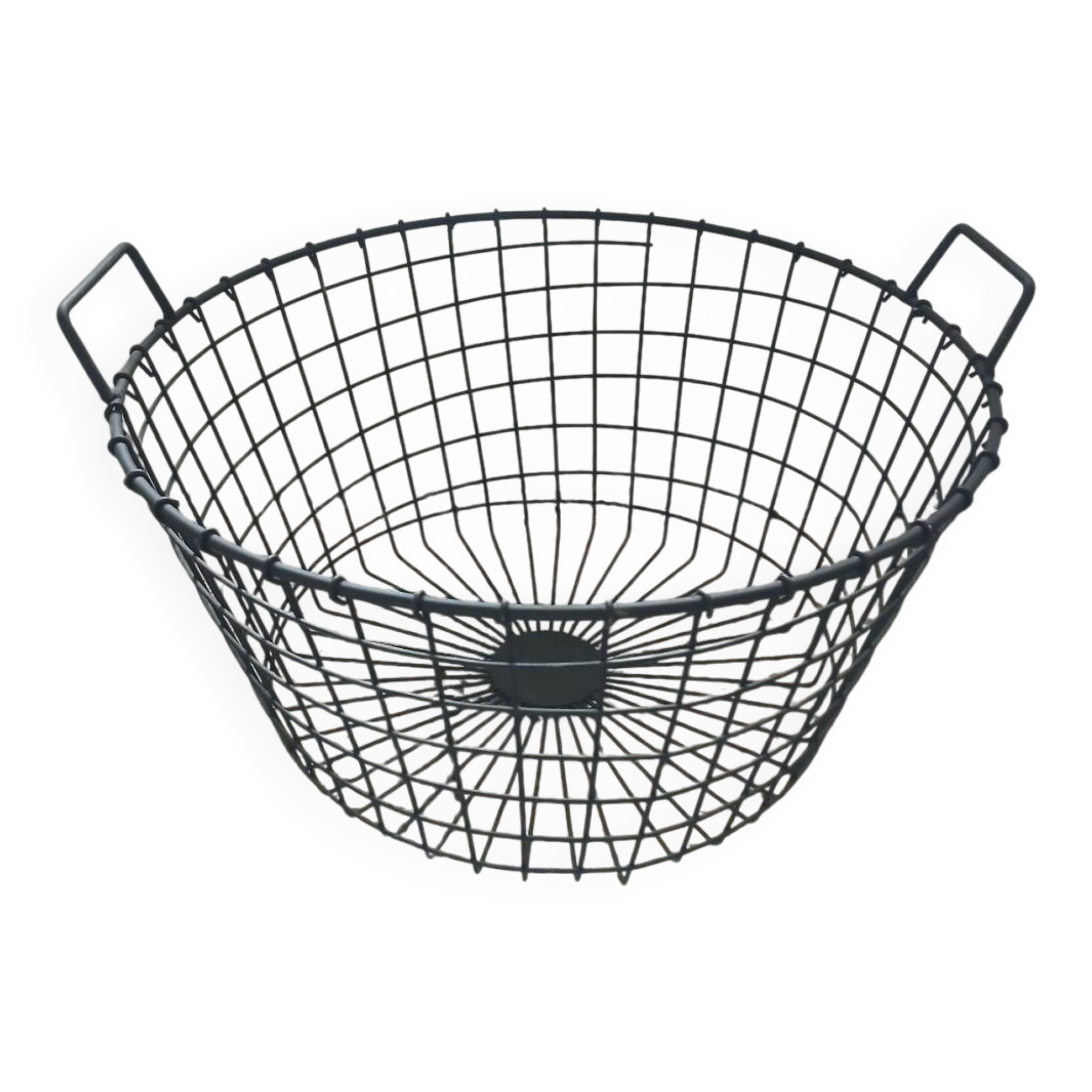 Black metal basket