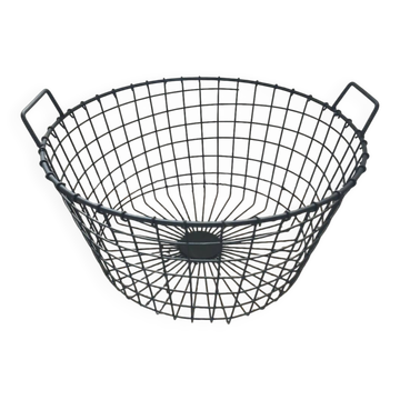 Black metal basket