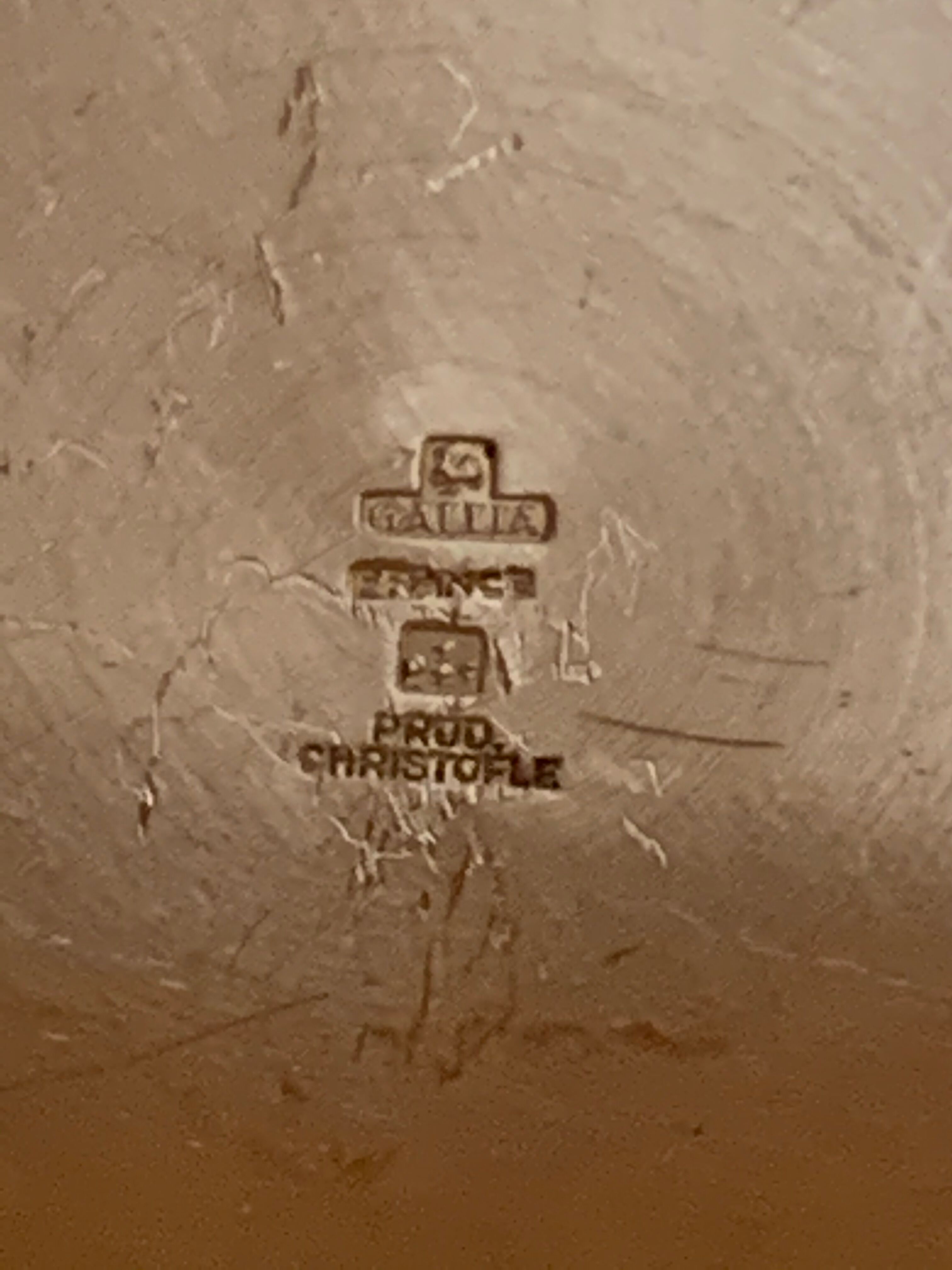 Pair of luc Lanel Christofle Gallia silver metal ice buckets 1940