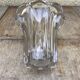Vintage 1970s Crystal Molded Flower Vase