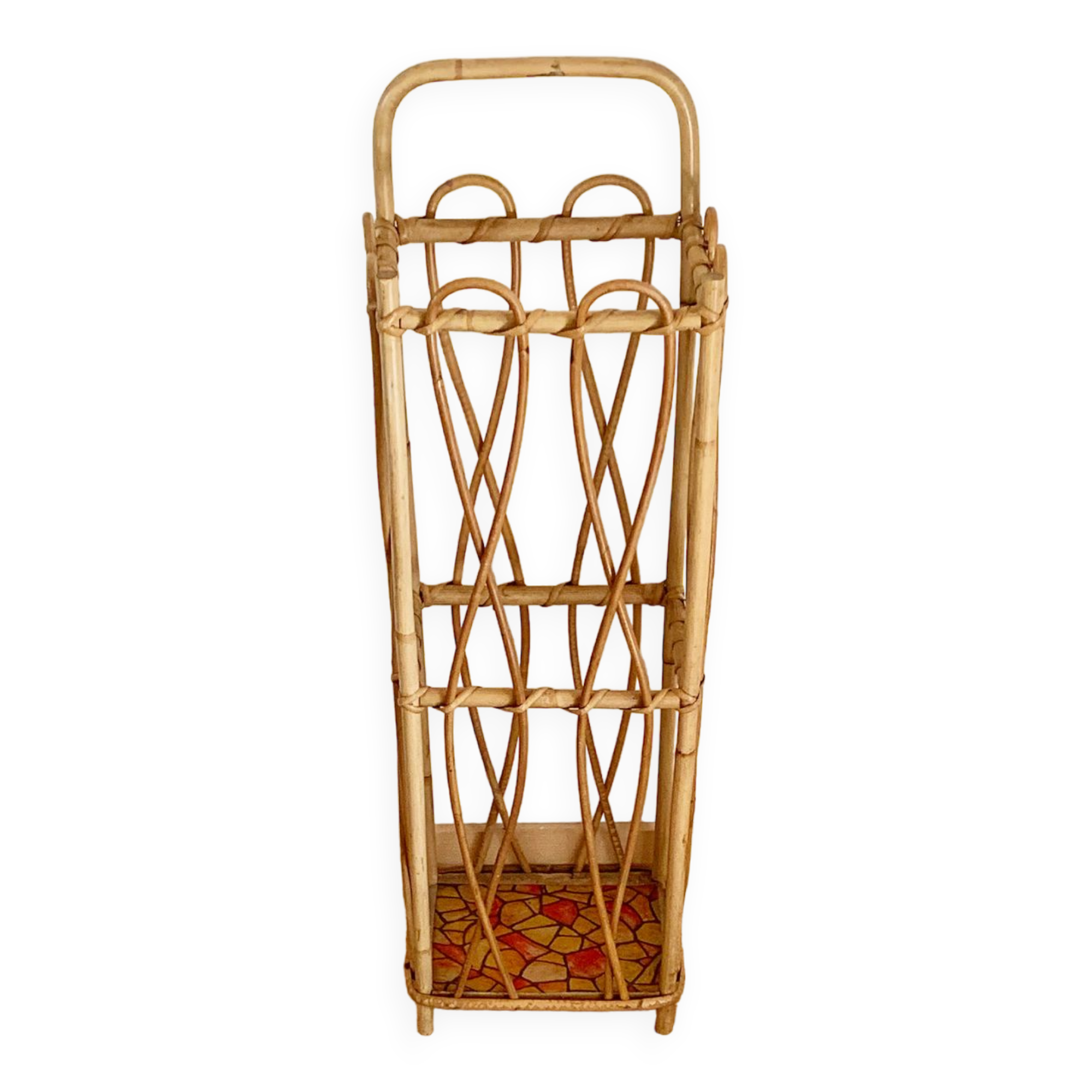 Vintage rattan umbrella stand