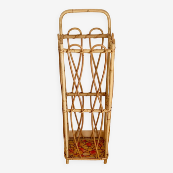 Vintage rattan umbrella stand