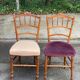 2 Napoleon III chairs in solid wood and velvet fabric