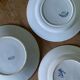 Set of 6 old flat plates in mismatched iron earth