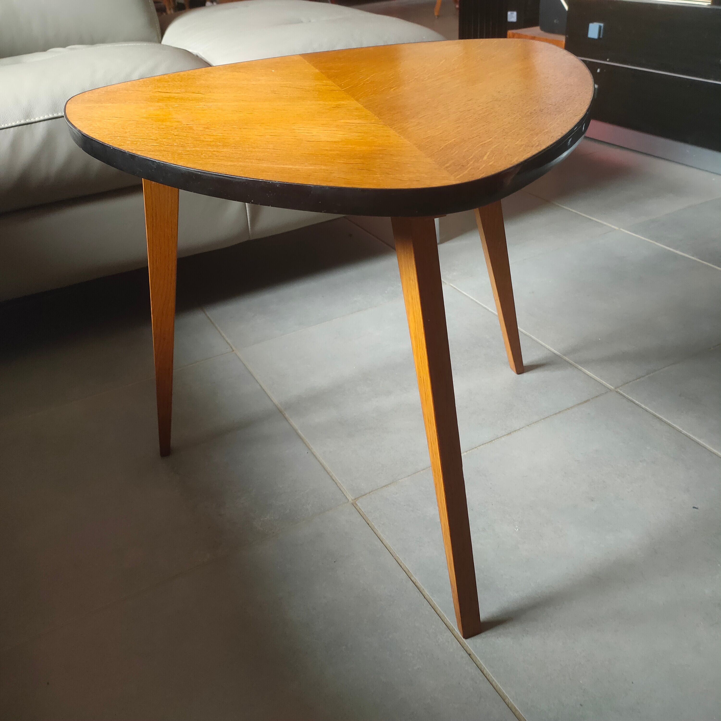 Triangular tripod coffee table