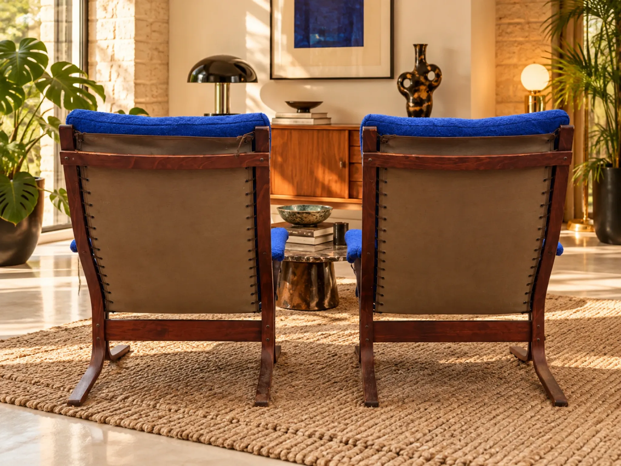 Pair of Siesta armchairs by Ingmar Relling, vintage Scandinavian design.