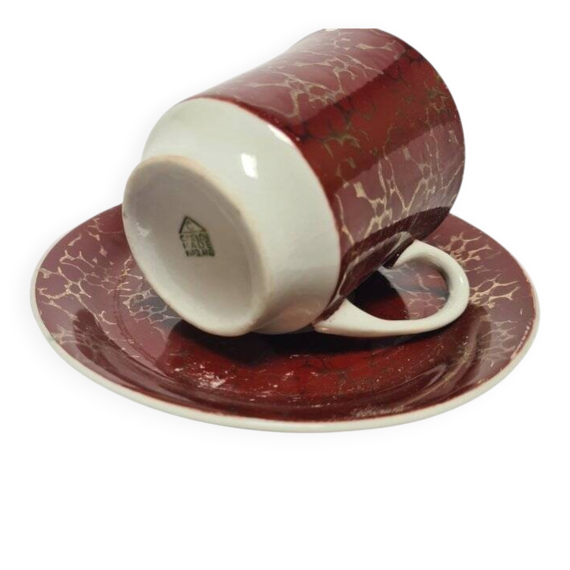 Vintage Polish cup and saucer from Wałbrzych Pottery, 1970s, set of 2