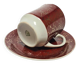 Vintage Polish cup and saucer from Wałbrzych Pottery, 1970s, set of 2
