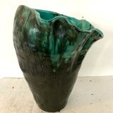Vase en céramique emmaillée des année 70 signée R.Steenbakkers XX siècle