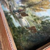 Painting hst xix° animated landscape (camargue - gardian?) signed