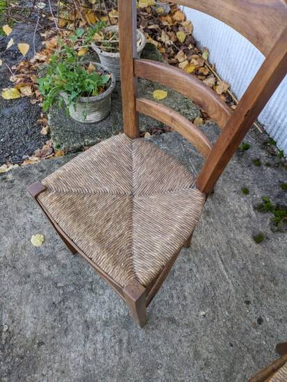 Pair of straw chairs