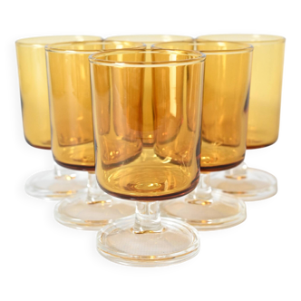 6 verres Cristal d'Arques Luminarc Suède ambrés