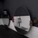 2 round mirrors made of copper alloy, 1940s-1950s