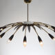 Lustre des années 50 en laiton pour 16 ampoules, diamètre 100cm