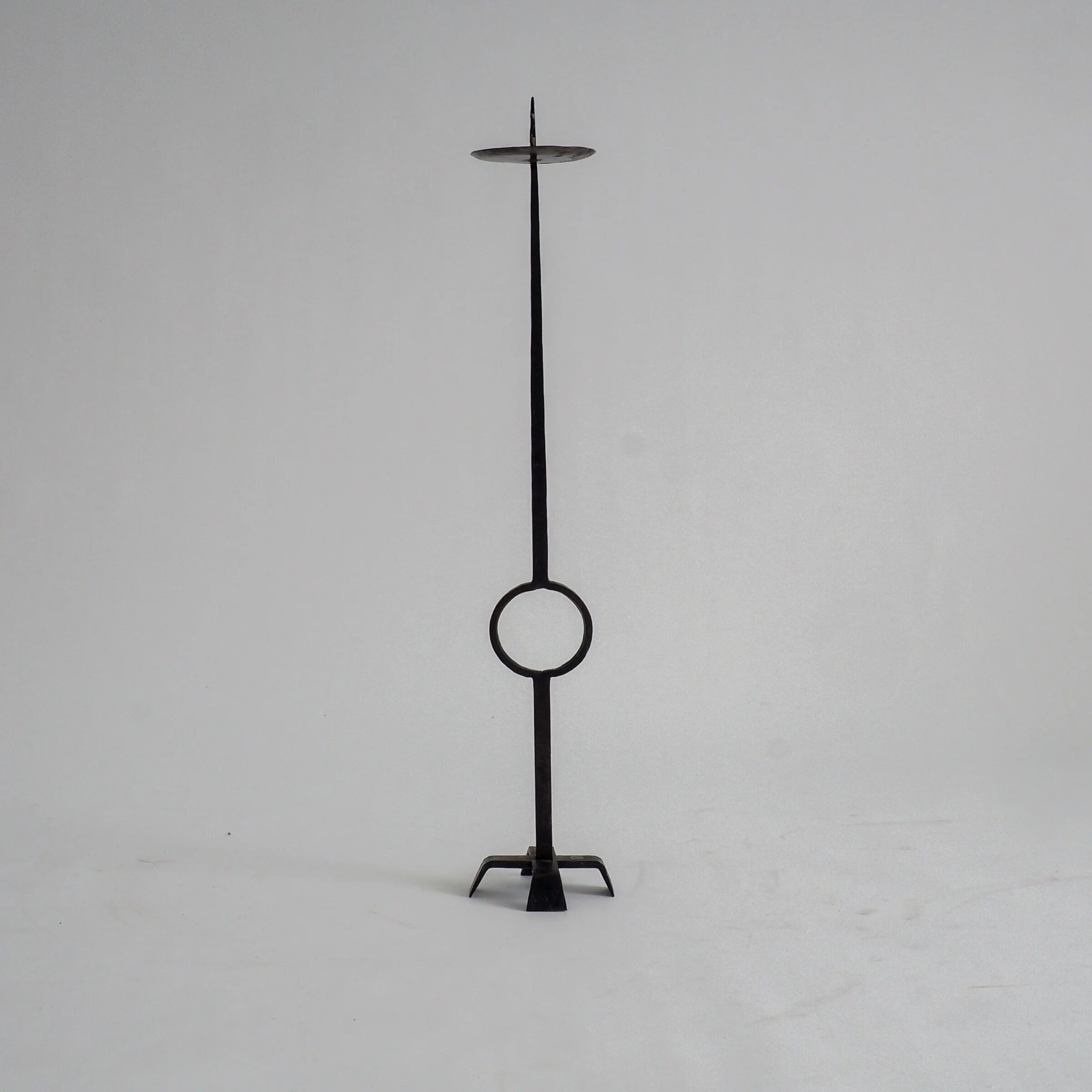 Wrought iron standing candle stick holder