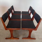 Set of 6 old Scandinavian chairs from the 60s, vintage teak