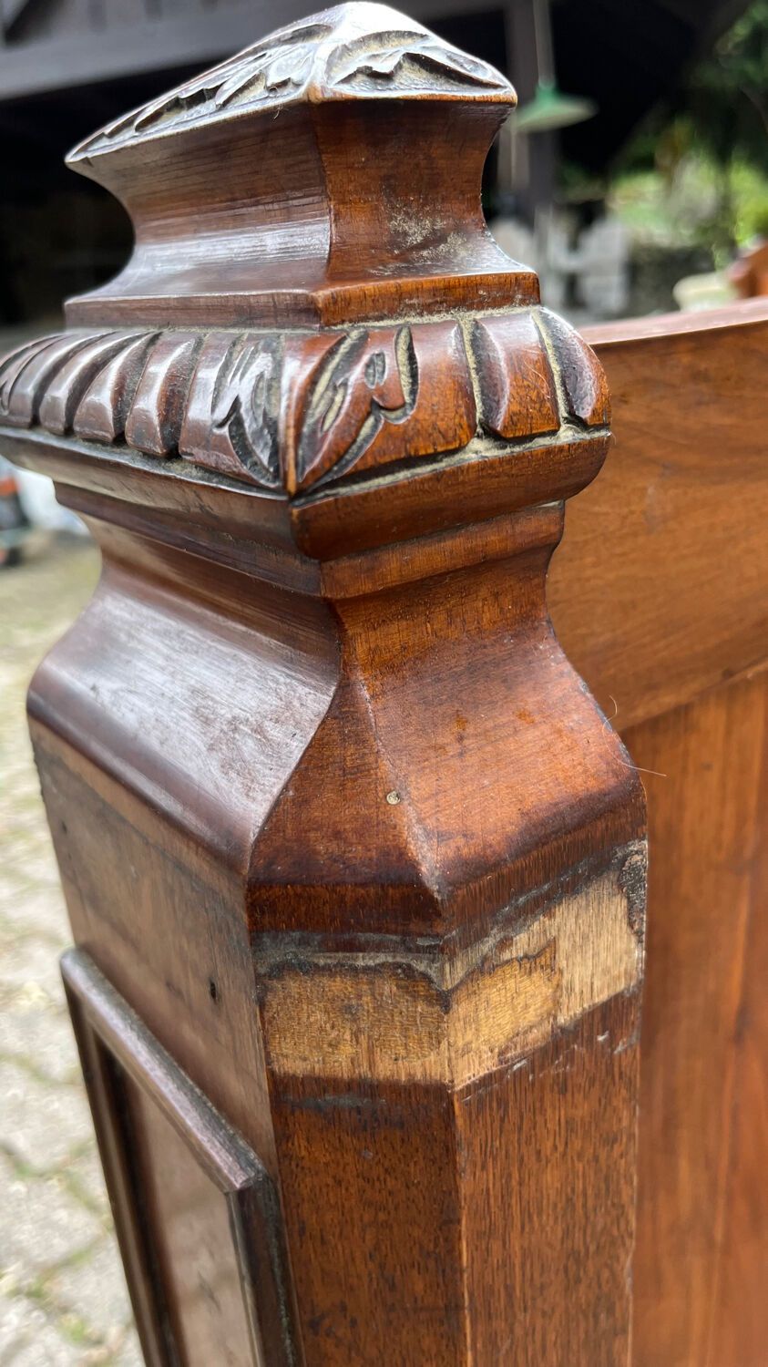 Antique solid walnut boat headboards