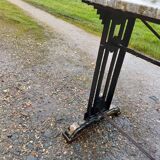 Art Deco Cast Iron and Marble Bistro Table