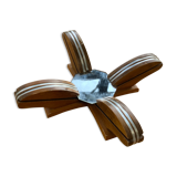 Display, underside in art deco wood, metal and mirror