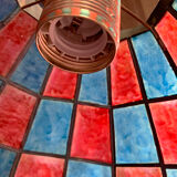 Mother-of-pearl and brass hanging lamp