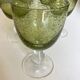Set de 6 verres à vin 1970 en verre bullé vert
