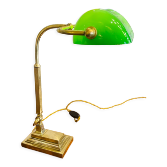 Ministerial Churchill Lamp in Bronze and Opaline Glass