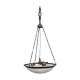 Brass and alabaster french antique plafonnier