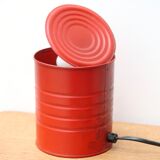 Red tin can lamp, 80s