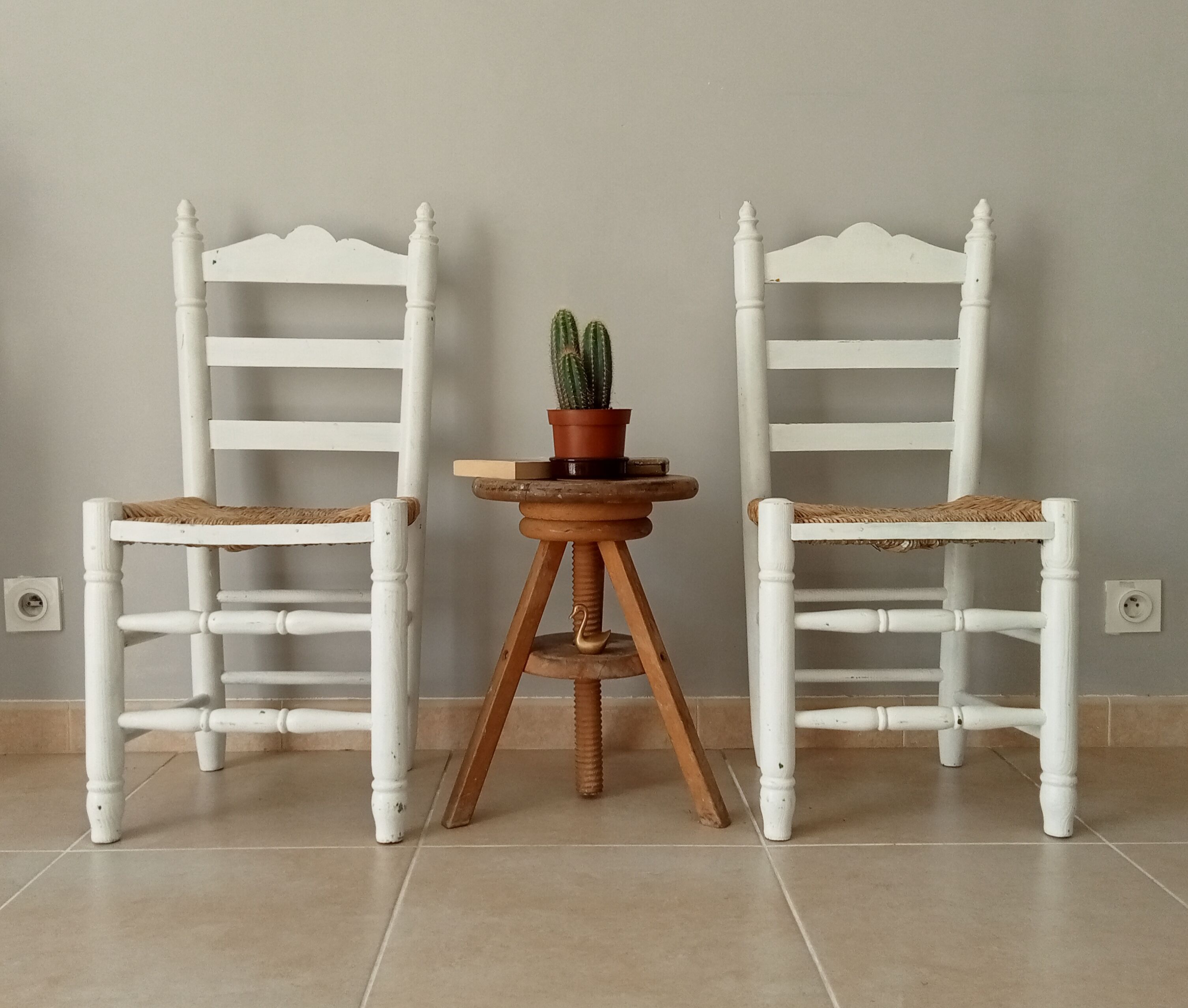 Paire de chaises ancienne paillé années 30/40