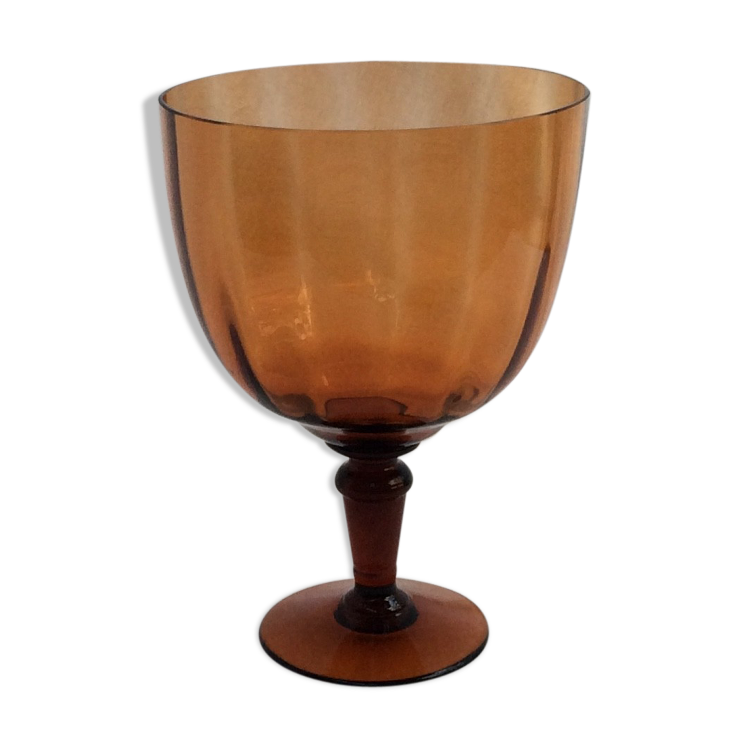 Amber colored glass vase